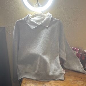 Classic Gray Men's Collared Sweater